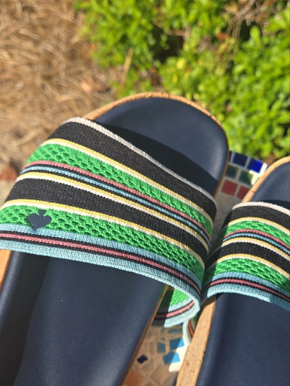 Kate Spade Breeze Striped Wedge Slide Sandals